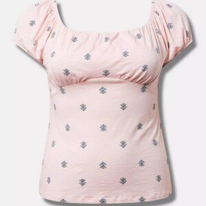 NWT Torrid Slub Jersey Blouse in Almond Blossom